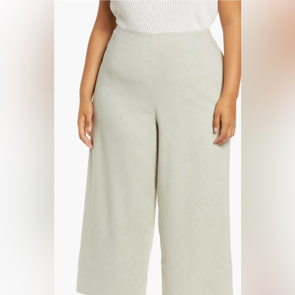 NWT Vince crop wide leg linen pants plus dove cream size 20w women’s